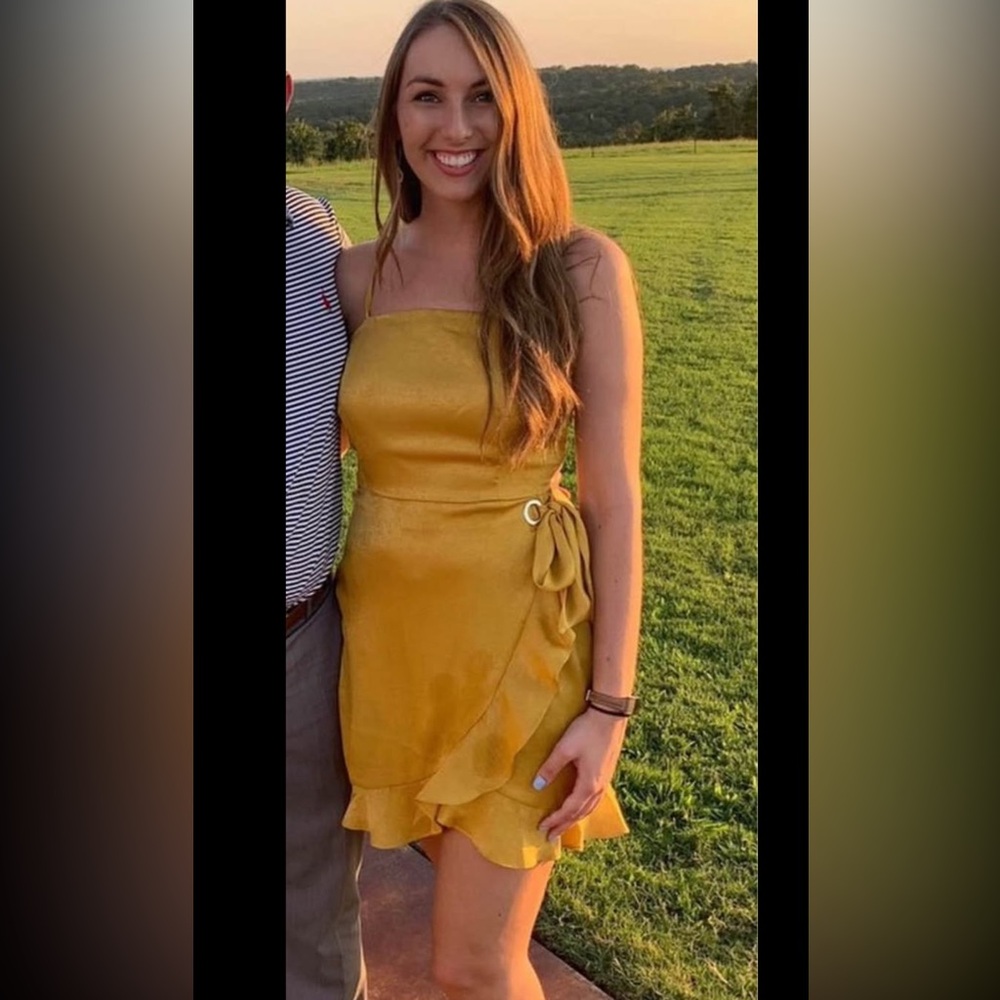 Ambition Mustard Yellow Satin Slip Dress